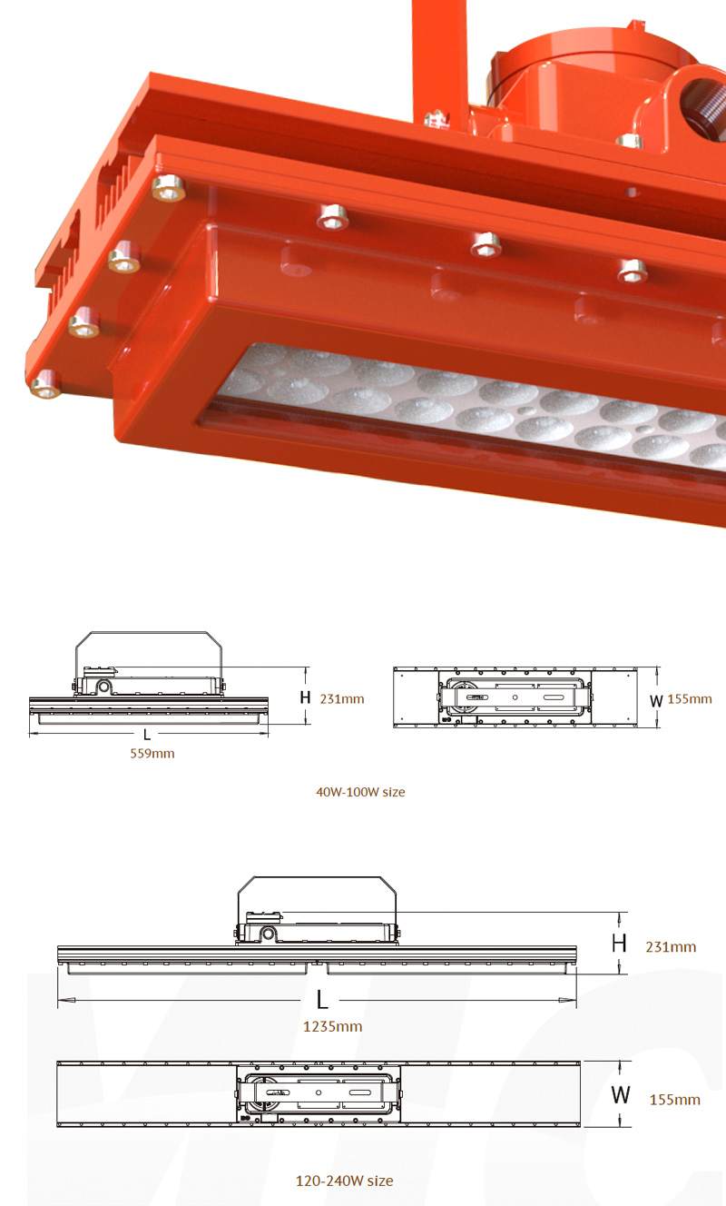 Linaer high bay explosion proof led light