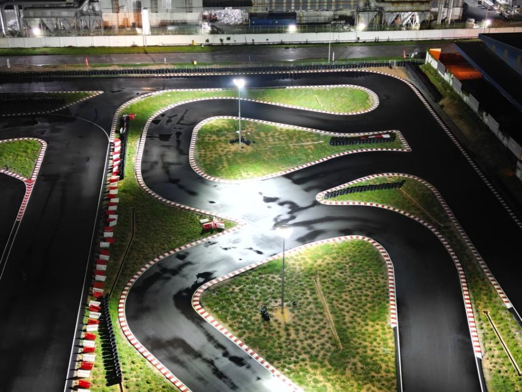 Motorcycle Kart Racing Track LED flood light project