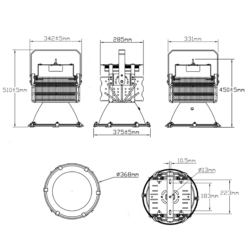 MFL-A400 flood light-size