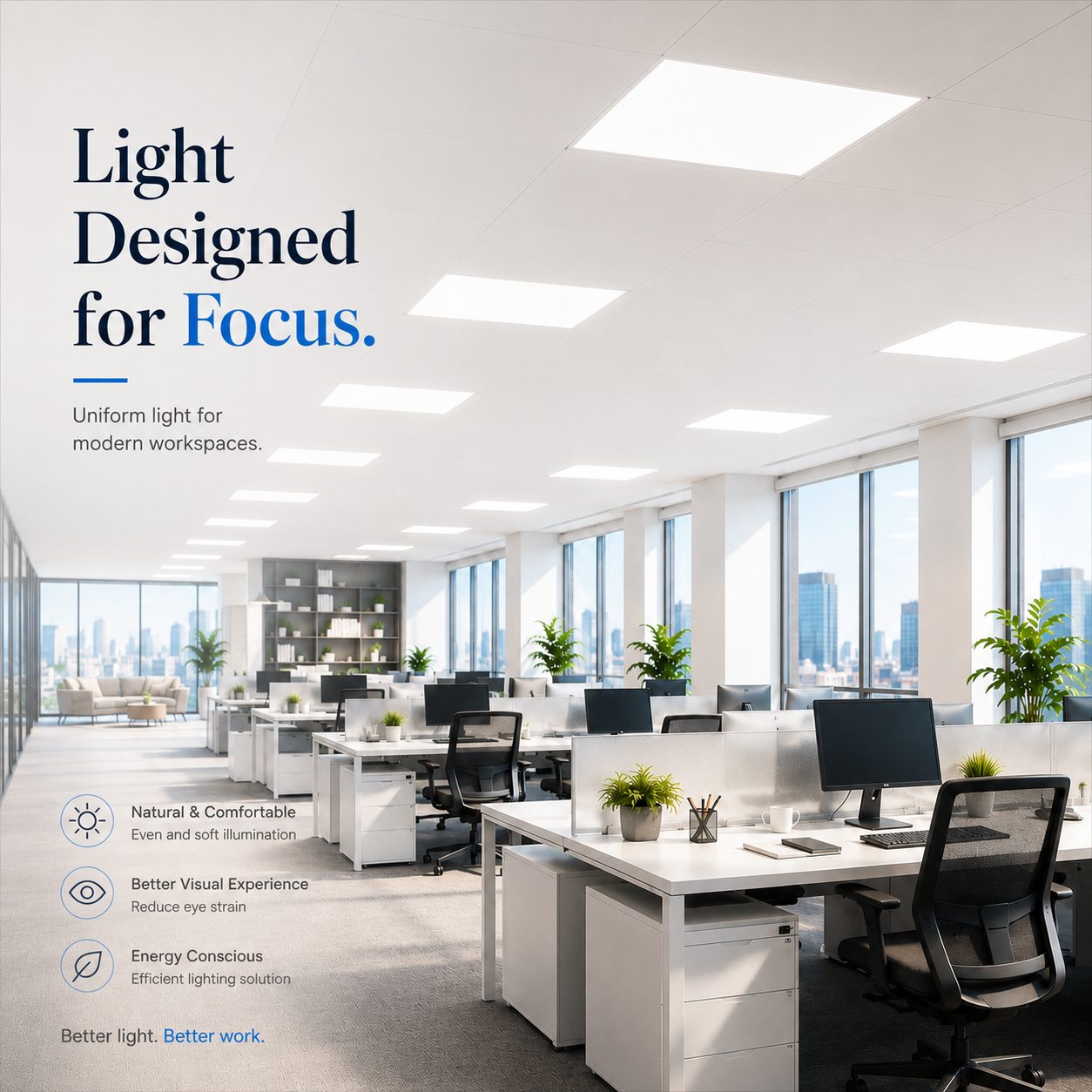 Modern LED Panel Lighting: Creating More Comfortable and Efficient Commercial Office Spaces